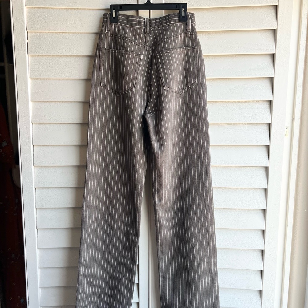 Reformation Pinstripe Wide Leg Jeans - Picture 3 of 5